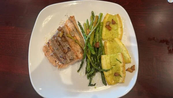 Grilled Salmon Over Veggies
